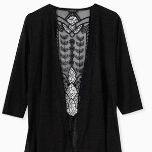 NWT TORRID BLACK CROCHET CARDIGAN
